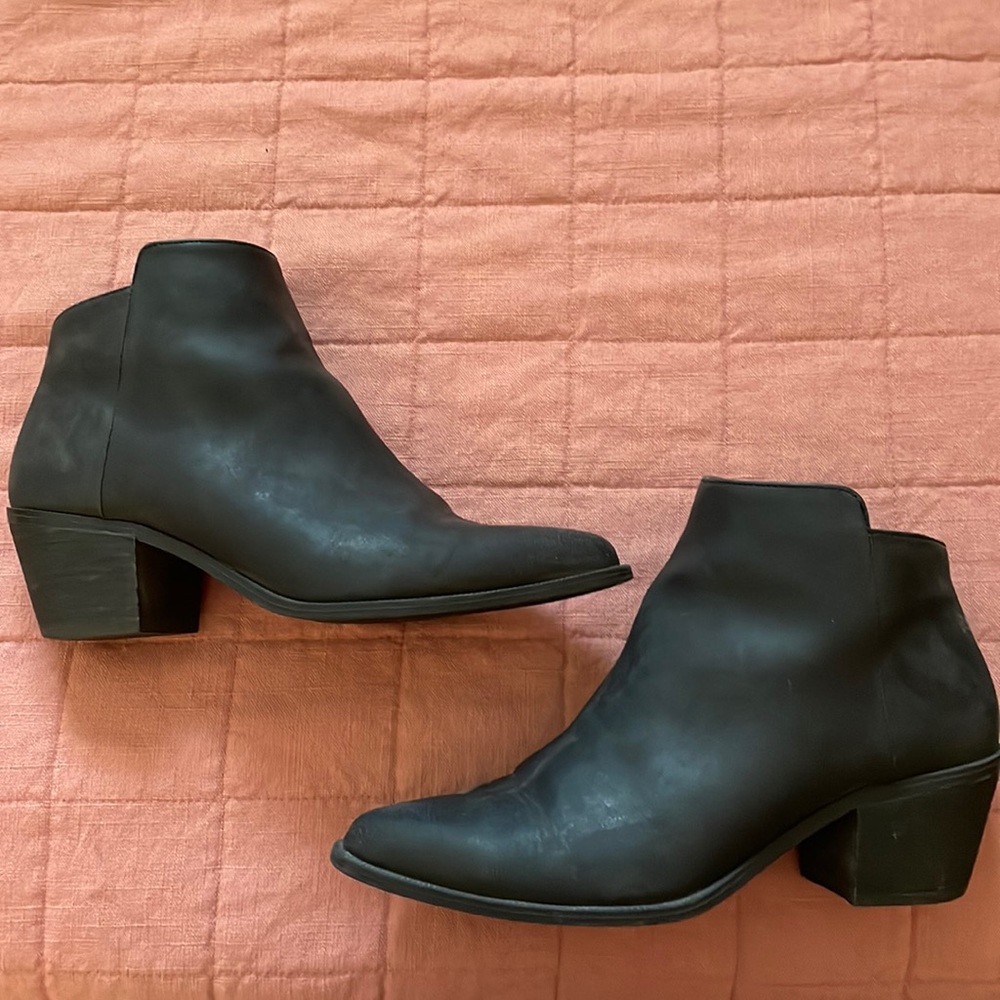 Leather Black Booties